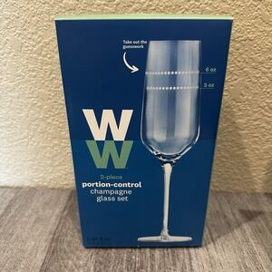 Weight Watchers Portion Control Champagne Glass 2-Piece Set / Box